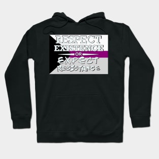 Respect Exsistence or Expect Resistance, Demisexual Pride Flag Hoodie